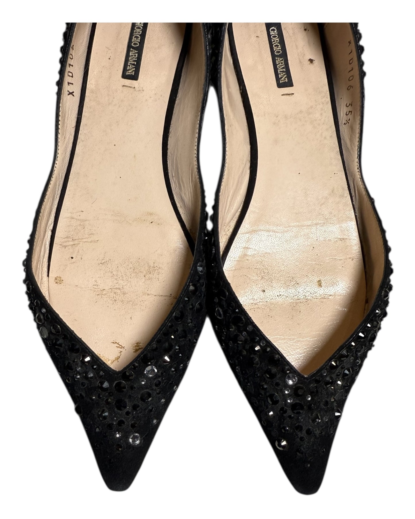 Vintage Giorgio Armani Black Beaded Flats