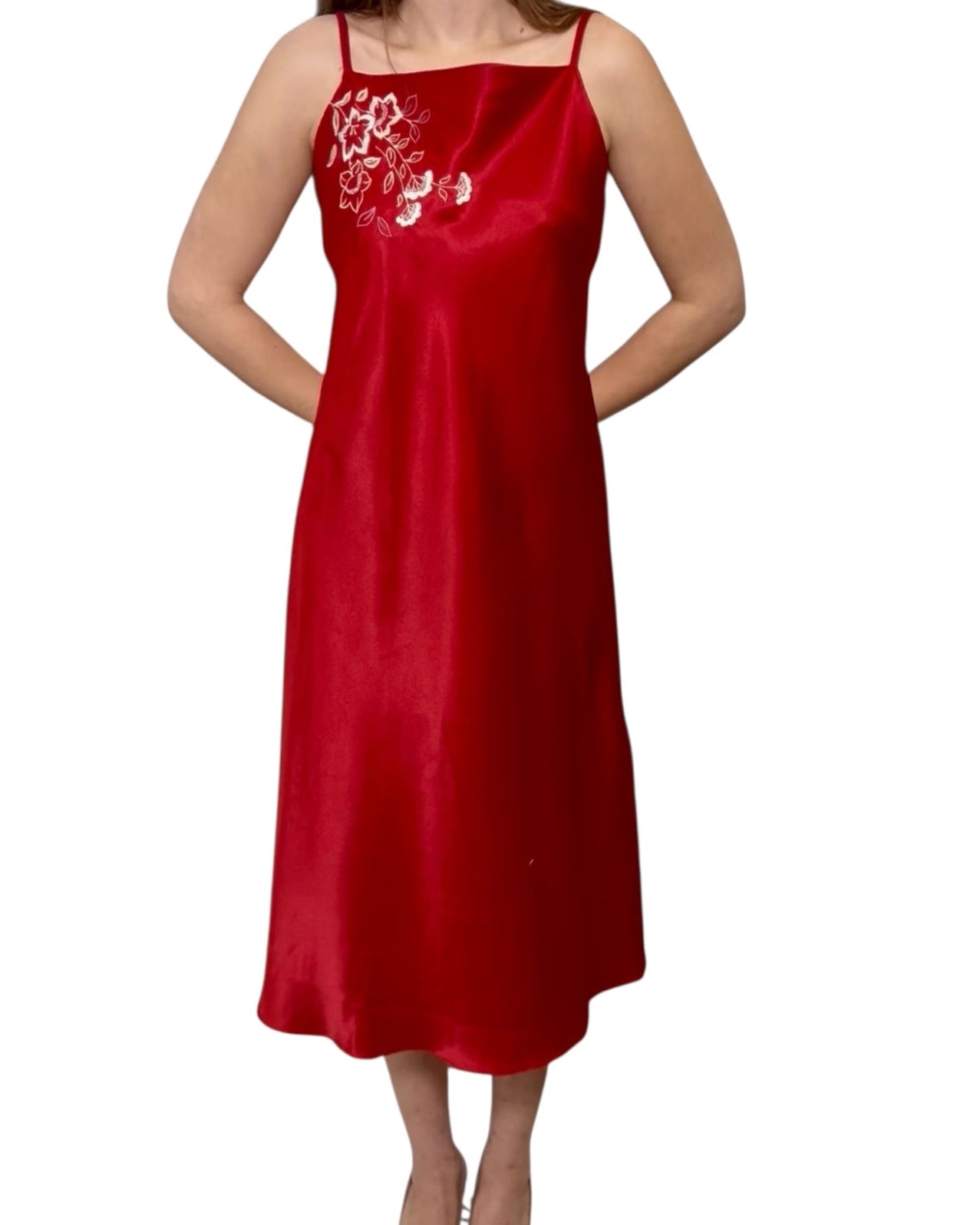 Vintage Oscar De La Renta Red Slip Dress