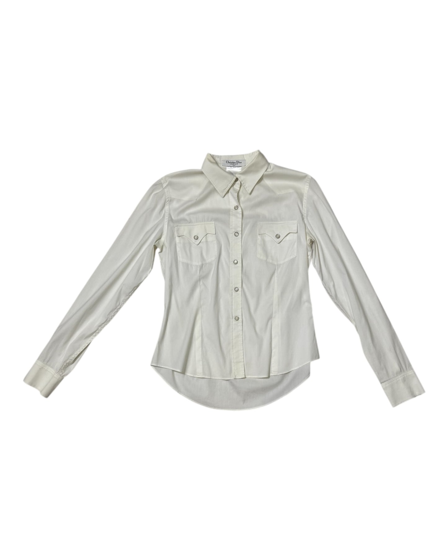 Vintage Christian Dior White Western Shirt