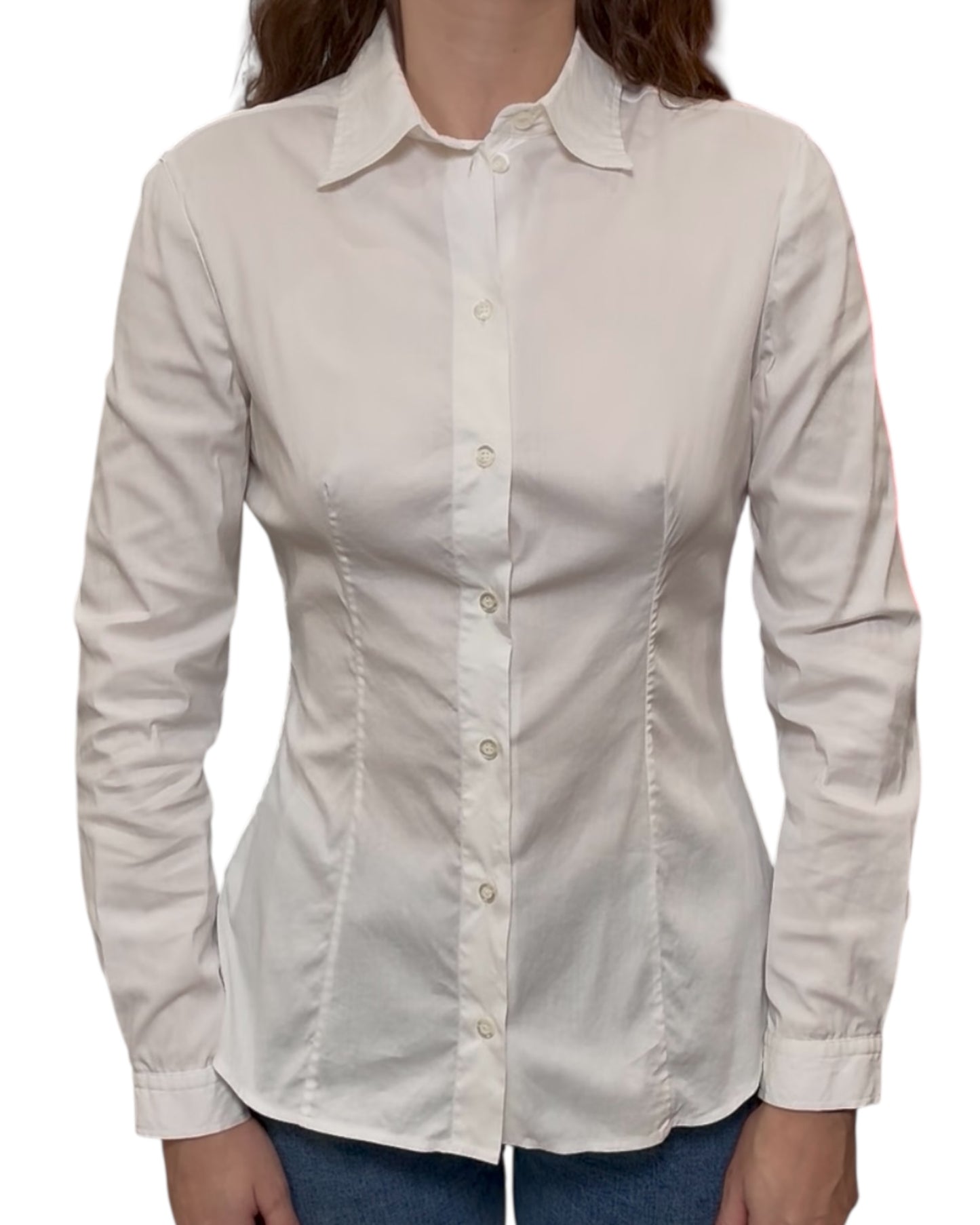 Pre-Loved Prada White Button-Up Blouse