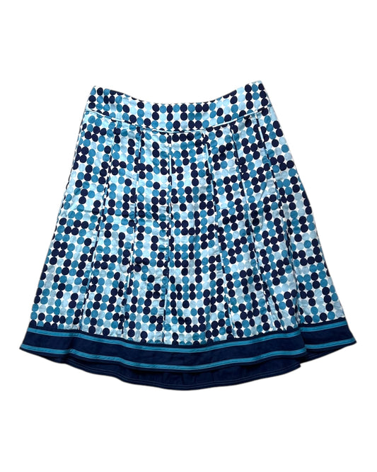 Vintage Blue Polka Dot Knee-Length Skirt