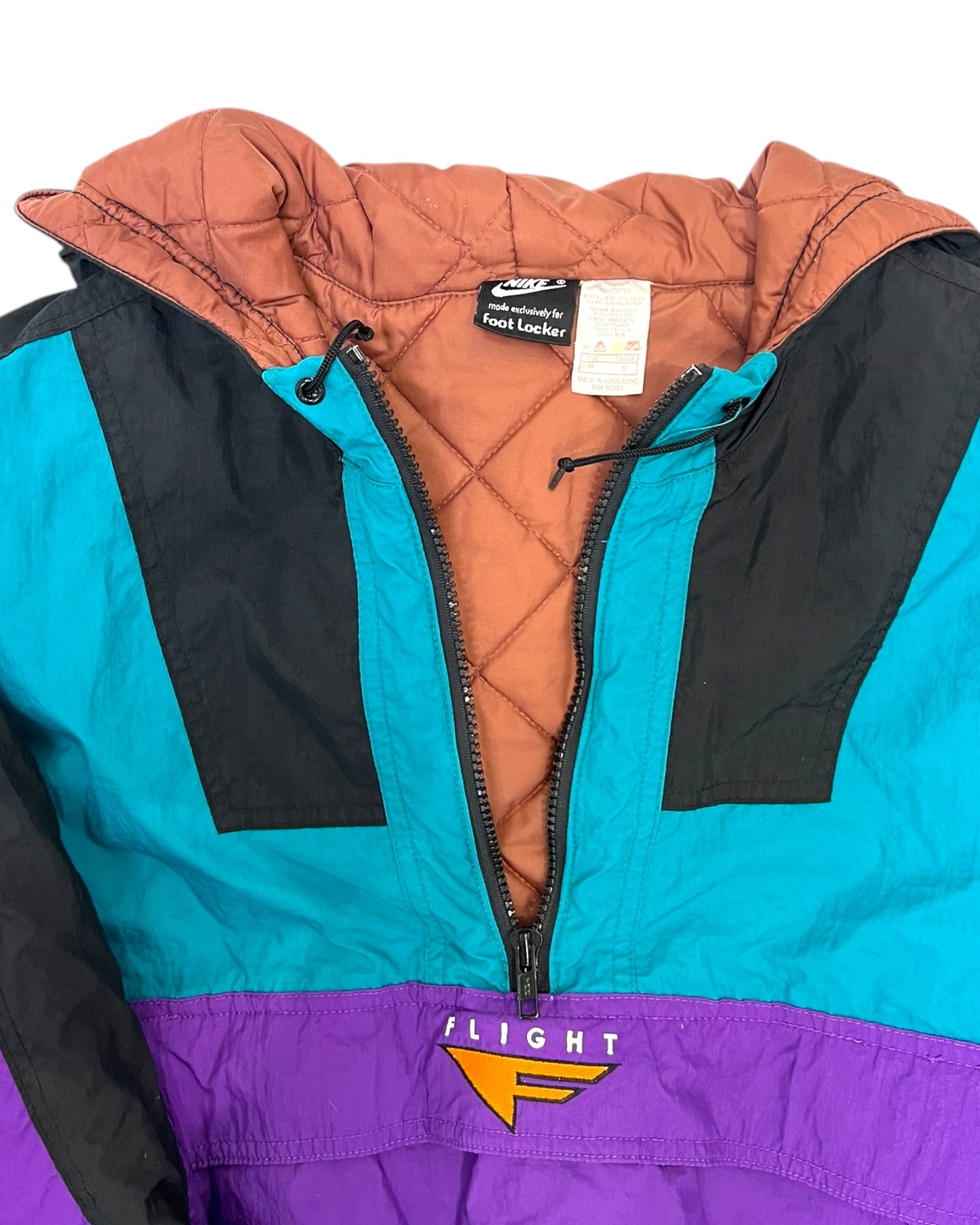 Vintage Nike Purple, Green and Black Color Block Windbreaker Jacket