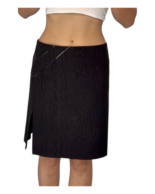 Vintage 2000s Versace Graphic Print Black Skirt