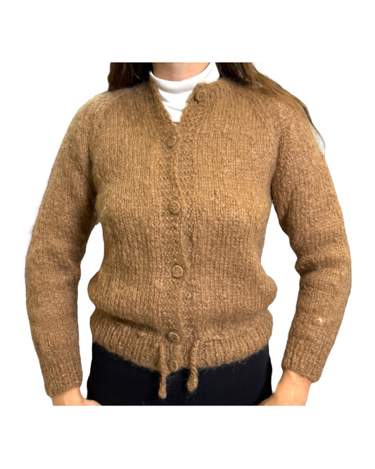 Vintage Henri Bendel Brown Knit Cardigan Sweater