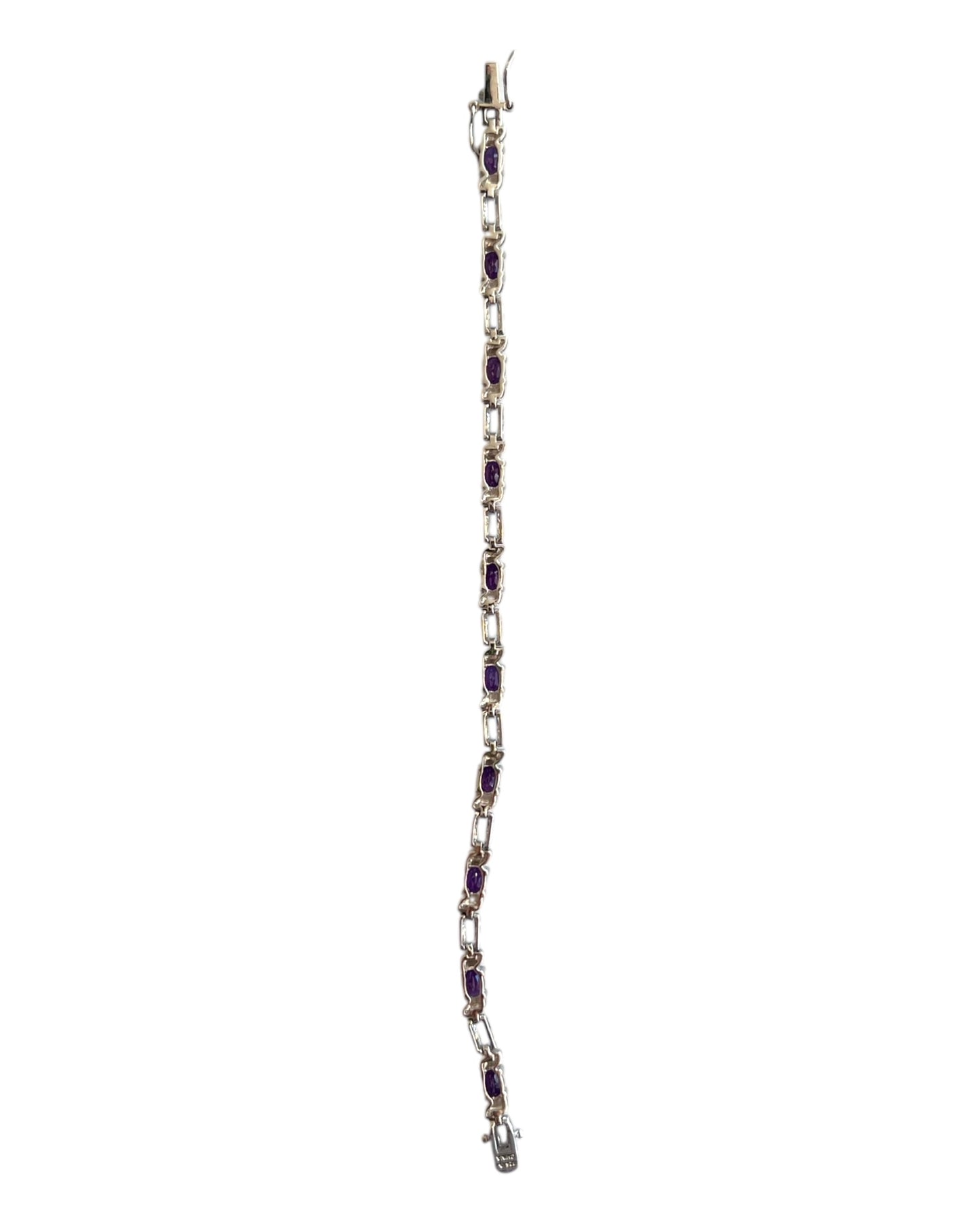 Vintage Silver and Purple Crystal Tennis Bracelet