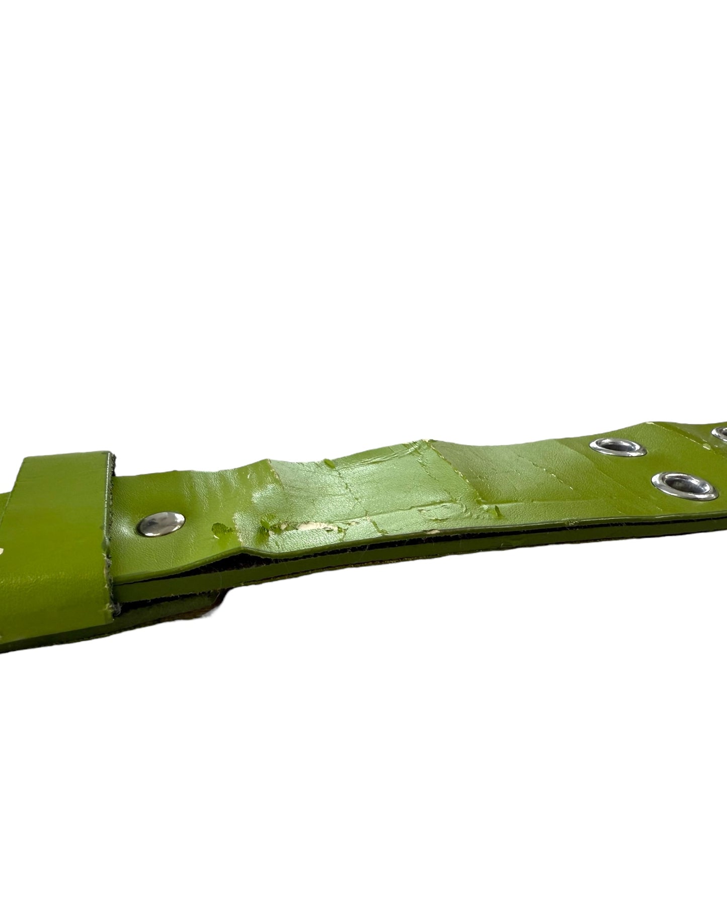 Vintage Lime Green Grommet Belt