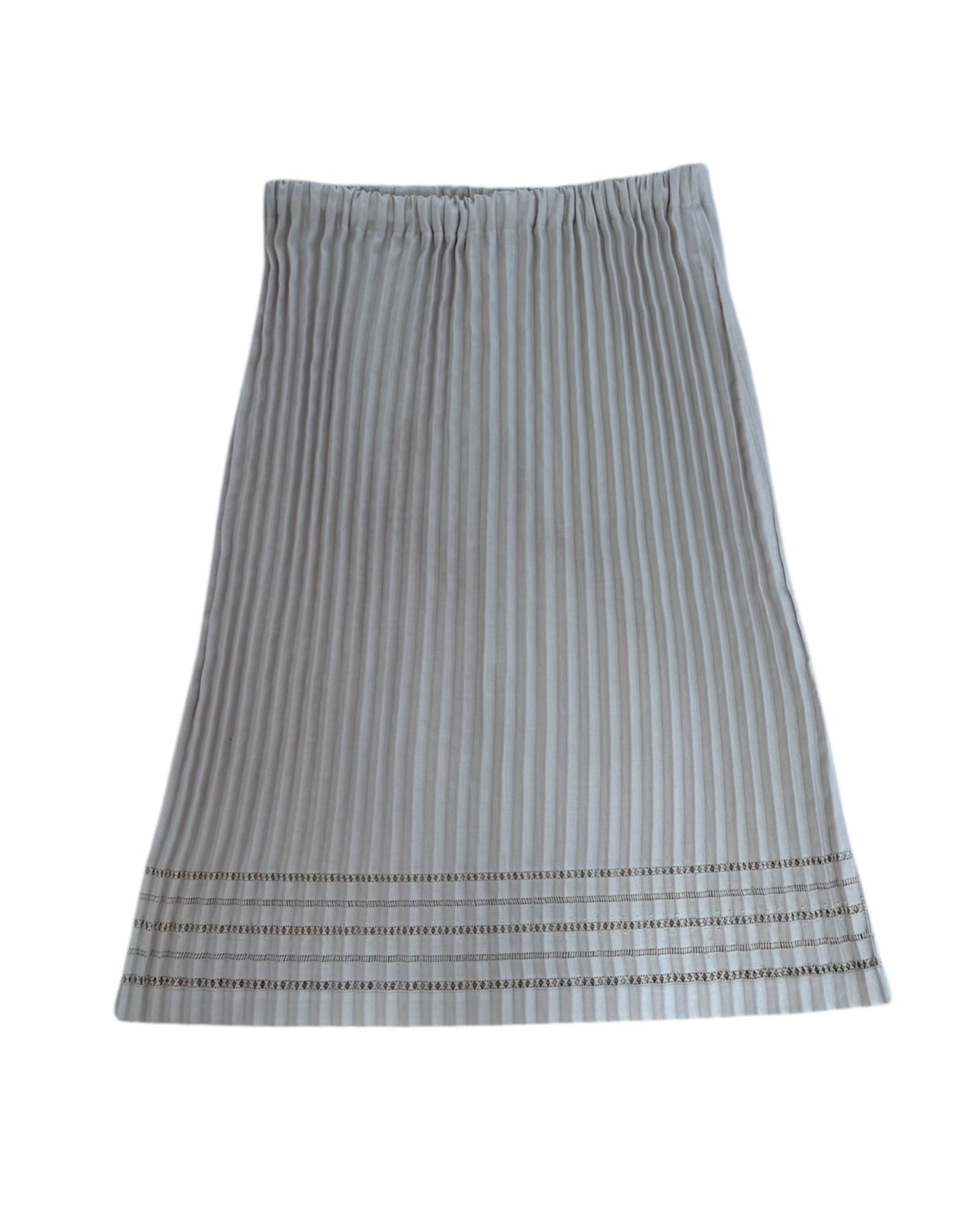 Vintage Pleats Please by Issey Miyake Beige Cotton Skirt