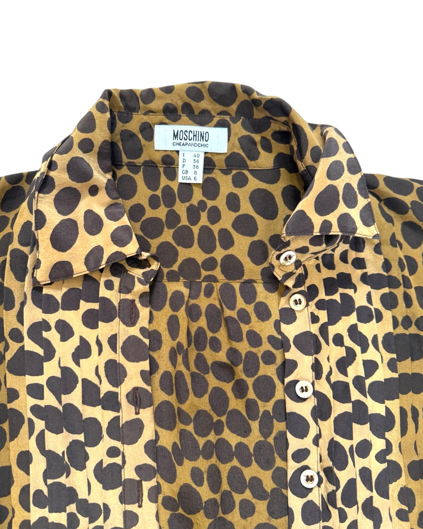 Vintage Moschino Leopard Print Blazer and Blouse Set