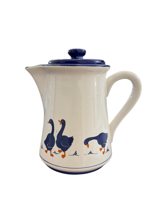Vintage Rosenthal Blue and White Geese Teapot made in Italy