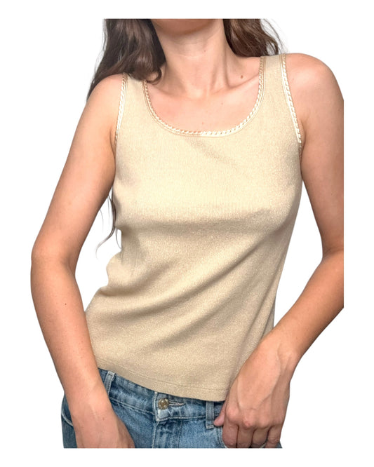 Vintage Gold Shimmer Tank Top