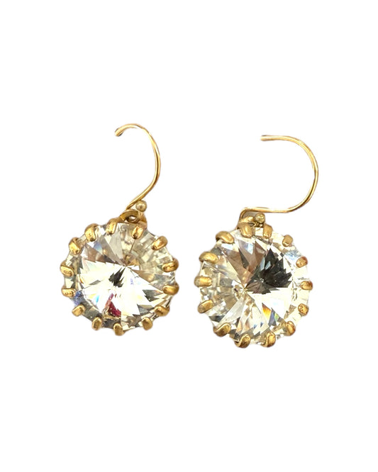 Pre-Loved Gold and Crystal Dangly Earrings