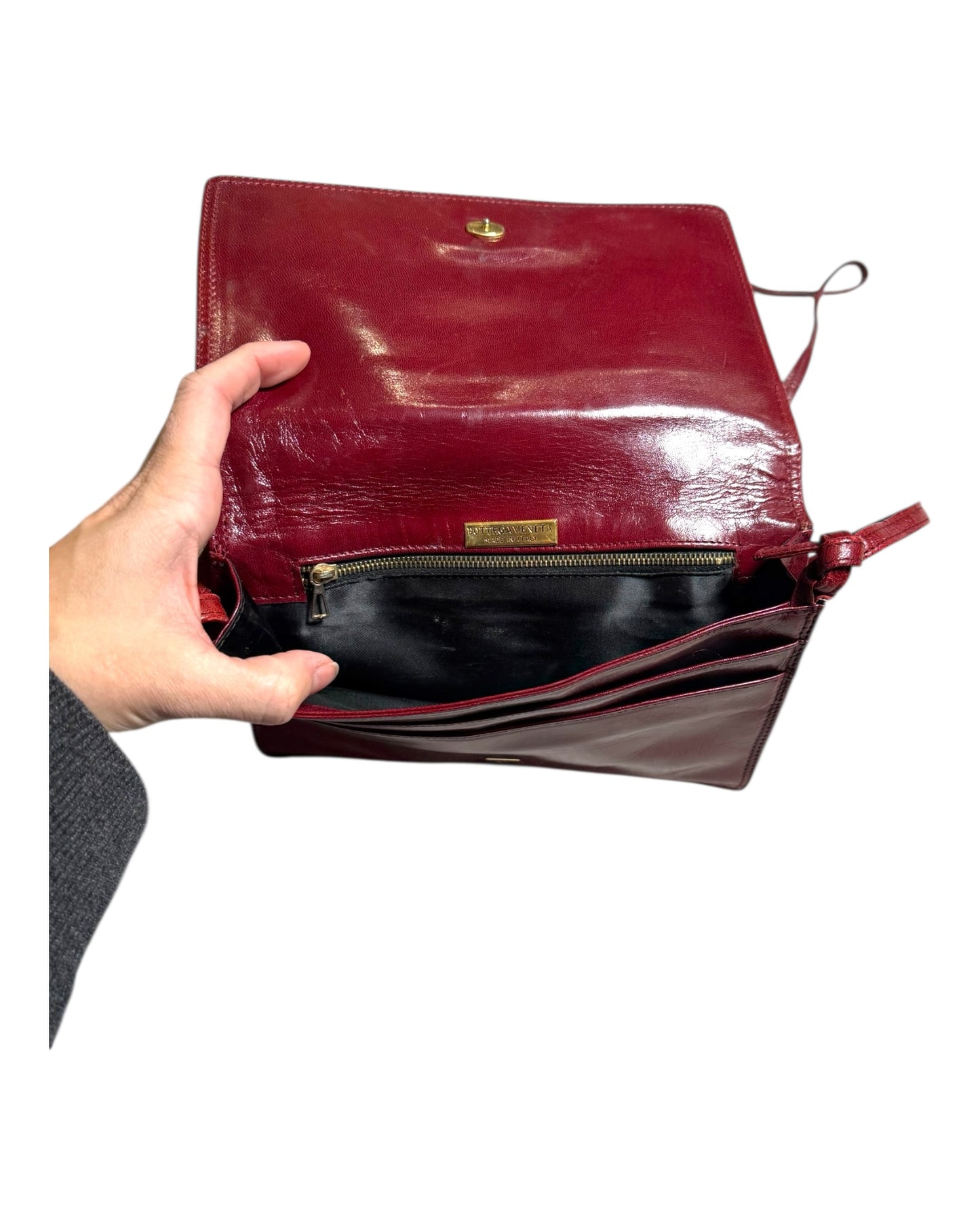 Vintage Bottega Veneta Leather Crossbody Bag or Clutch - Small