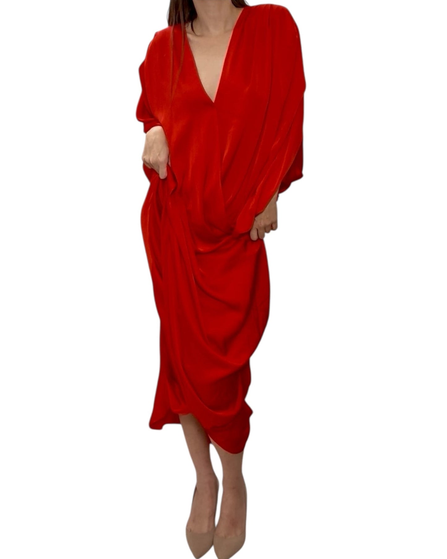 Pre-Loved Andrea Iyamah Red Kaftan Dress