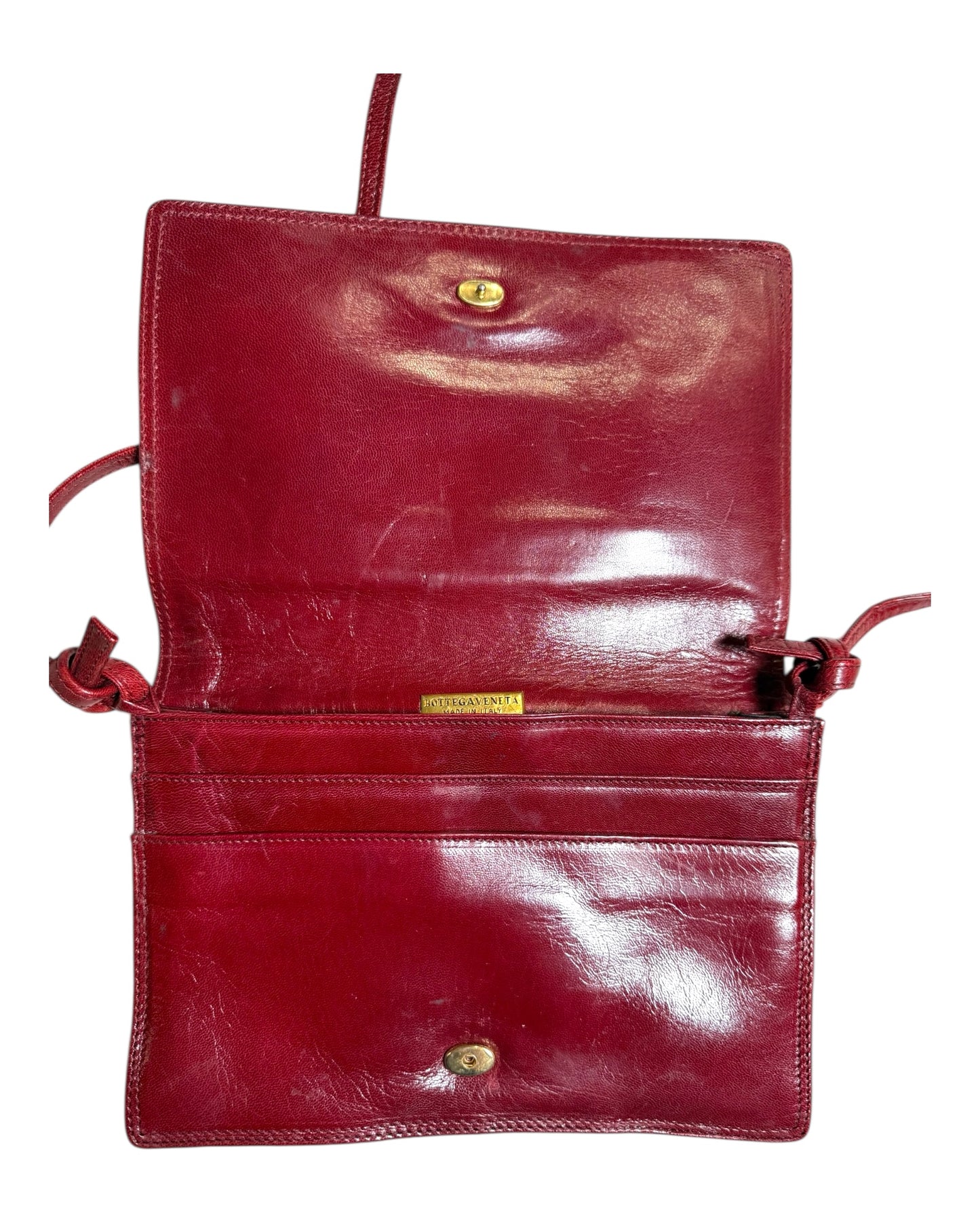 Vintage Bottega Veneta Leather Crossbody Bag or Clutch - Small