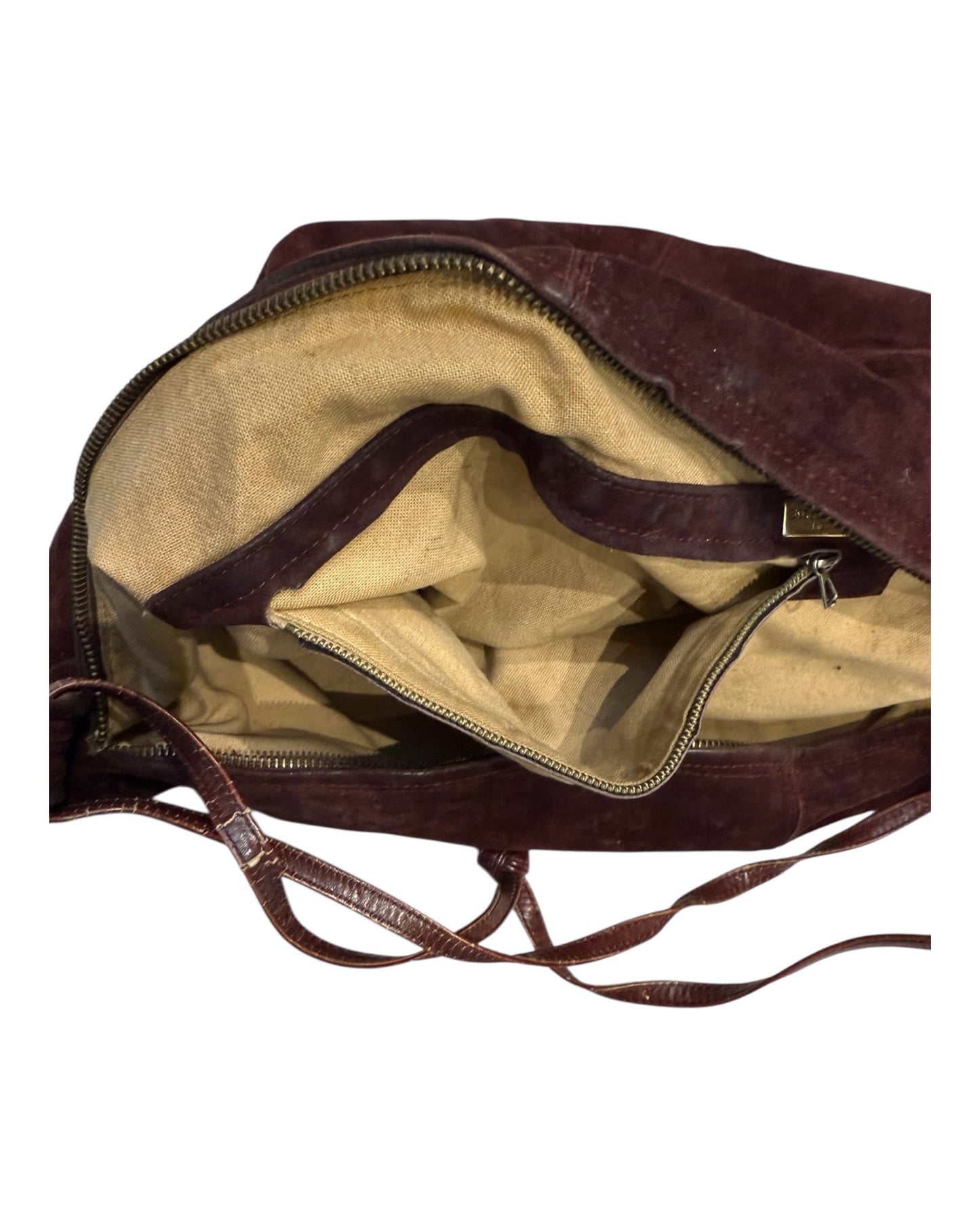 Vintage Bottega Veneta Dark Red Suede Butterfly Hobo Bag