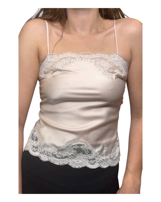 Vintage Christian Dior Pale Pink Lacey Slip Tank