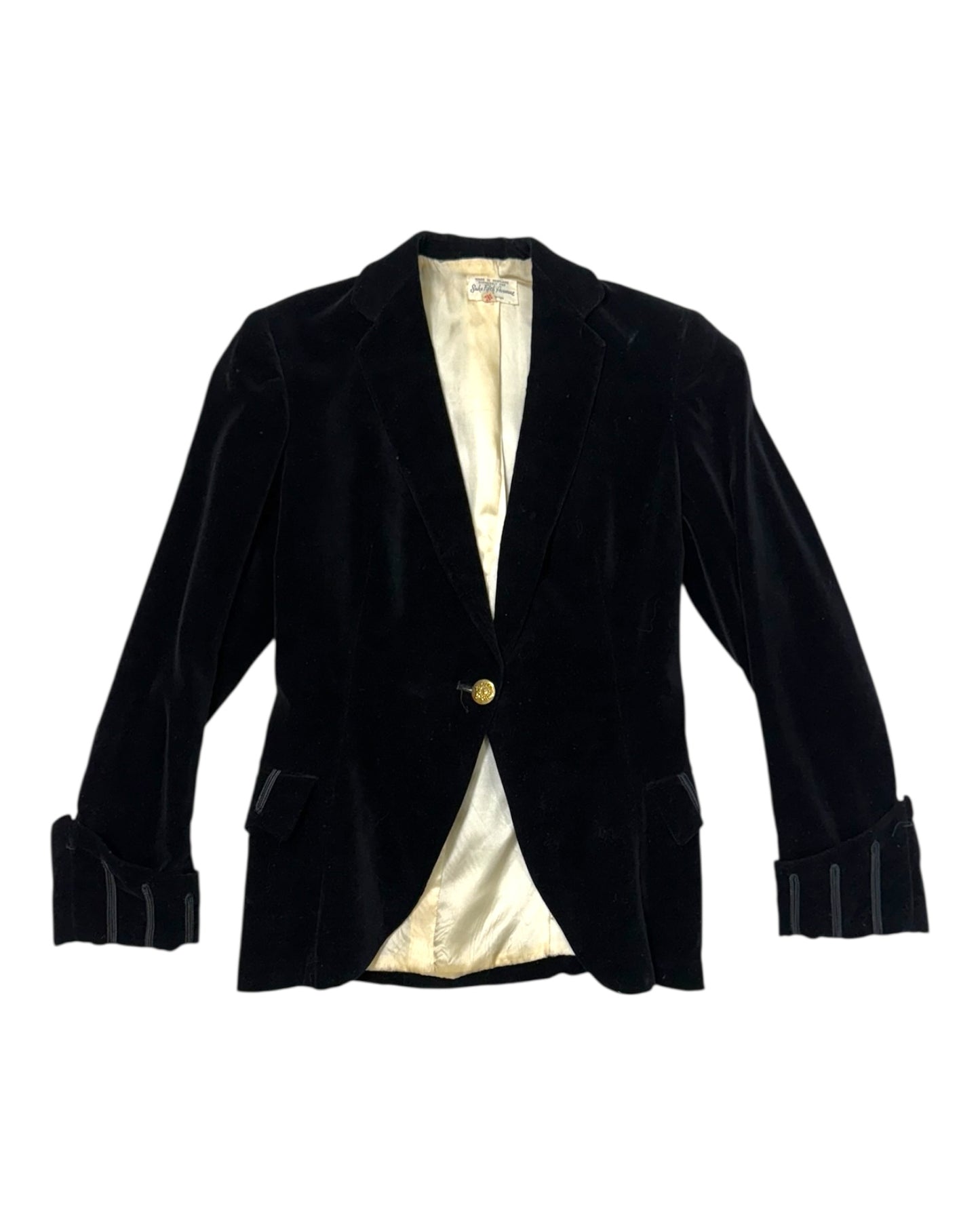 Vintage Saks Fifth Avenue Black Velvet Blazer
