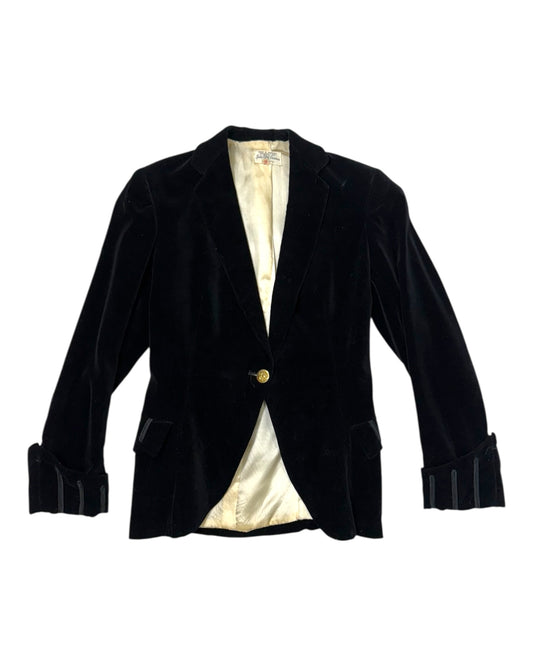 Vintage Saks Fifth Avenue Black Velvet Blazer