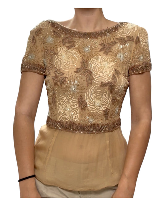 Vintage 1997 Valentino Silk Beaded Blouse