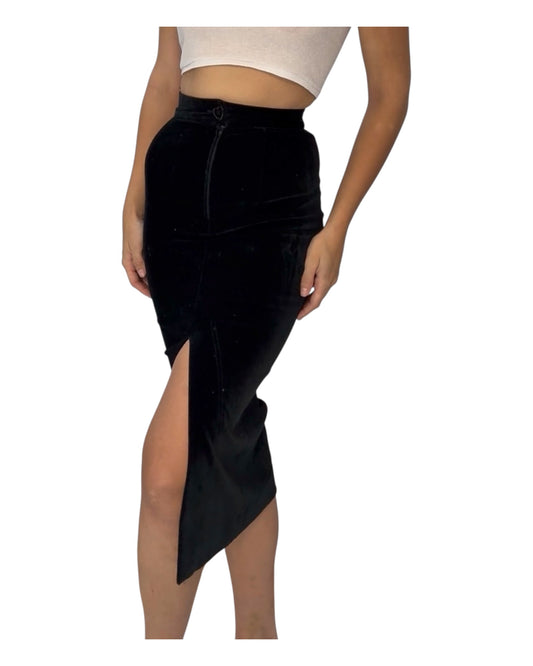 Vintage Moschino Velvet Midi Skirt