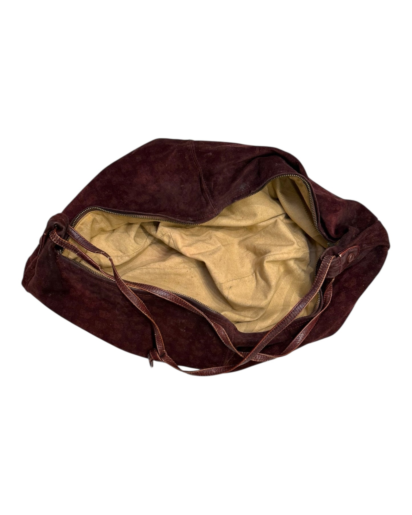 Vintage Bottega Veneta Dark Red Suede Butterfly Hobo Bag