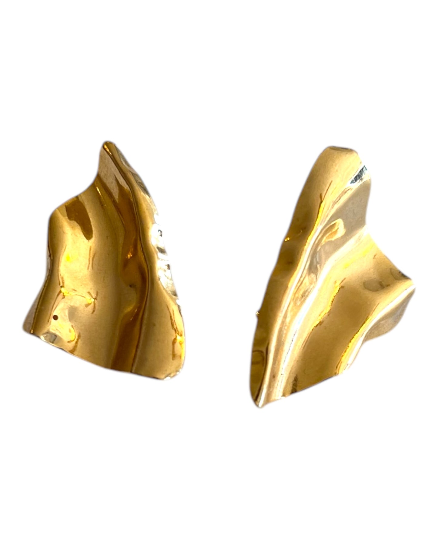Vintage Gold Leaf Clip-On Earrings