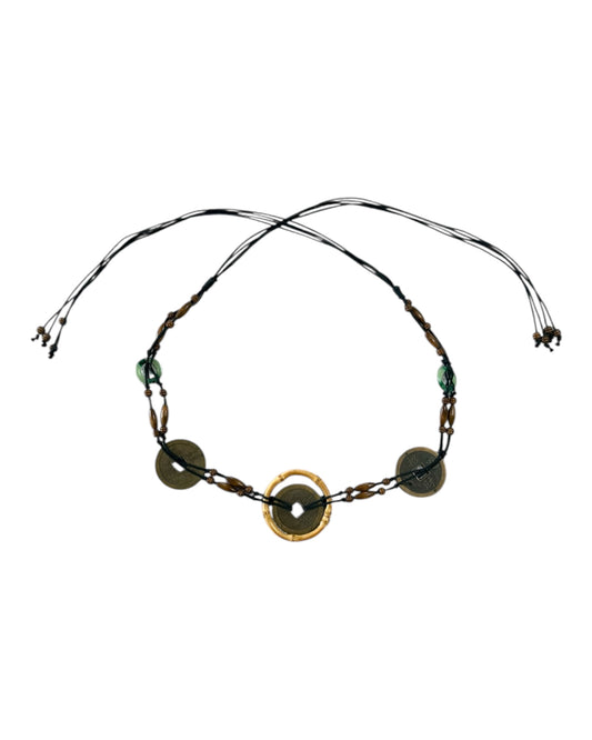 Vintage Chinese Medallion Tie Belt