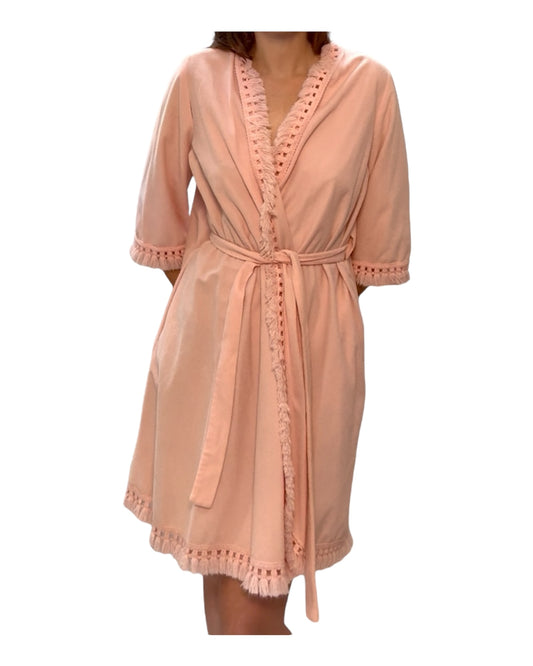 Vintage Pink Fringe Robe