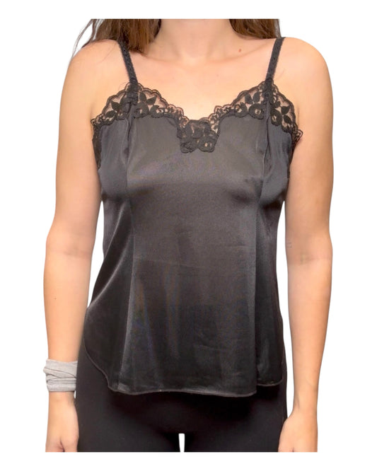 Vintage Sheer Black Lacey Slip Tank