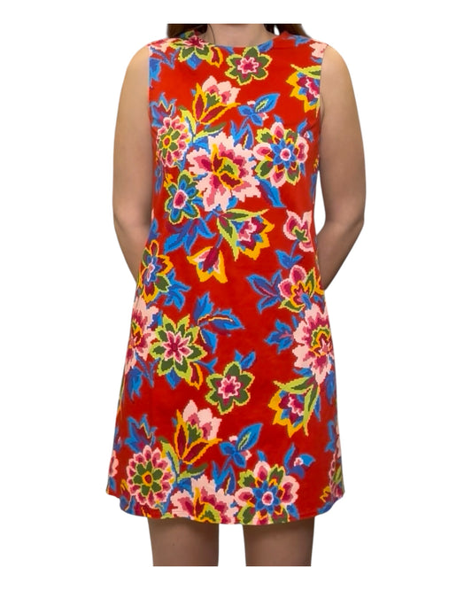 Pre-Loved Carolina Herrera Red Floral Shift Dress