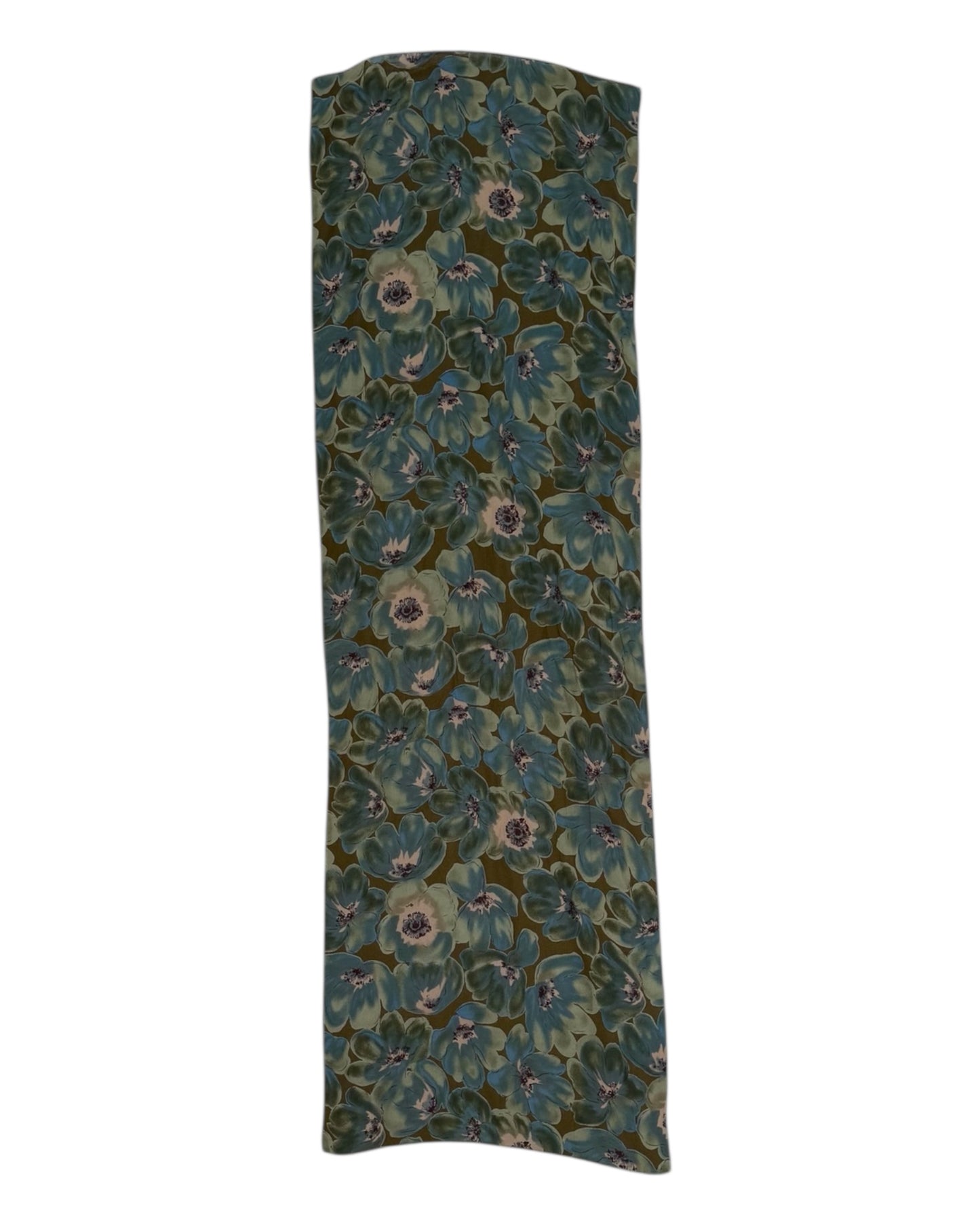 Vintage Green Floral Skinny Scarf