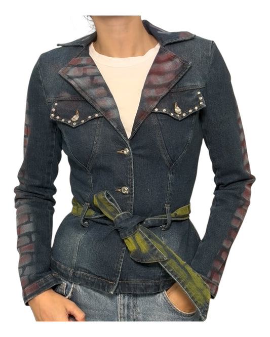 Vintage Caché Grafitti Denim Jacket