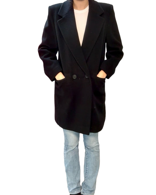 Vintage Black Wool Coat