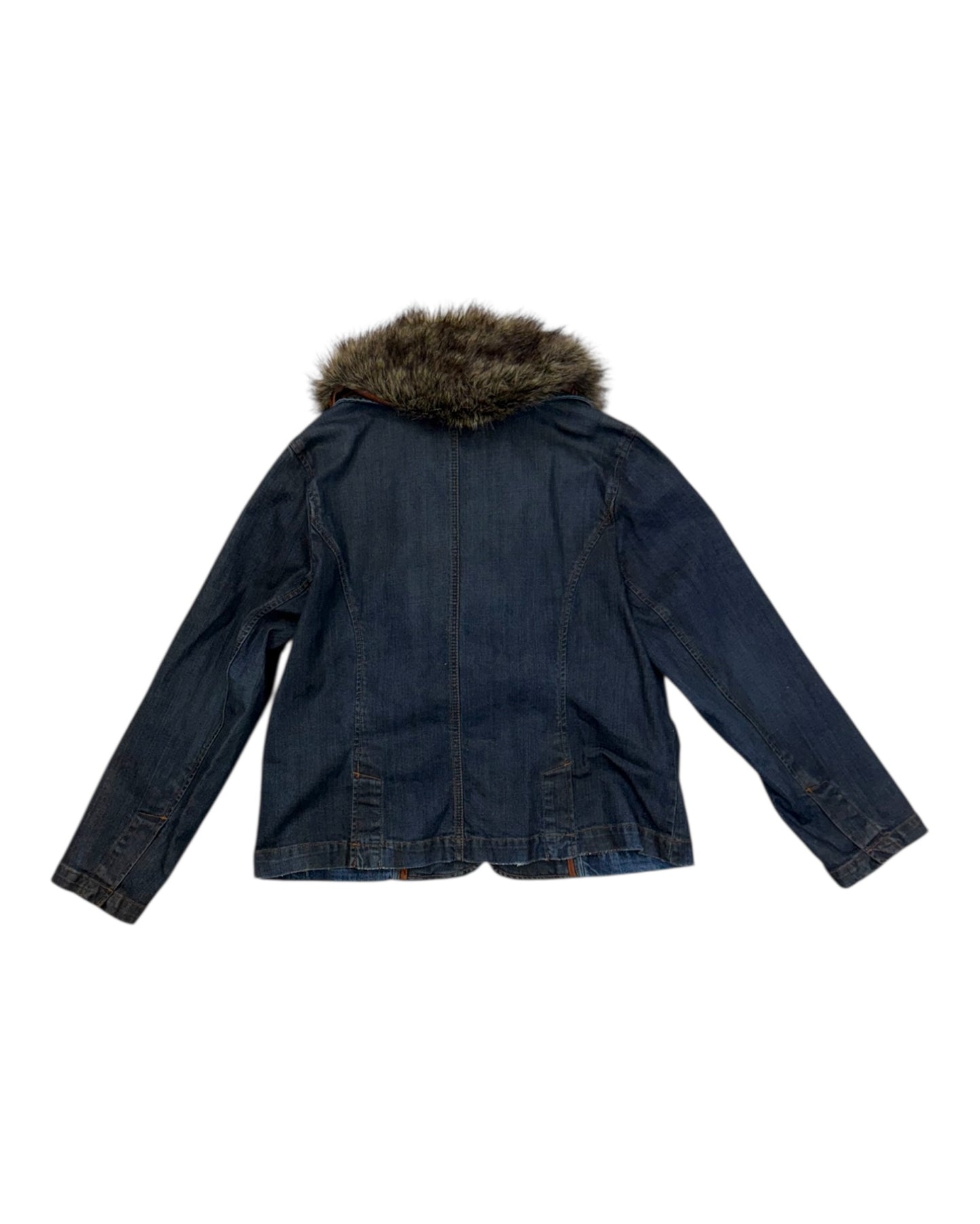 Vintage Jean Jacket with Faux Fur Collar