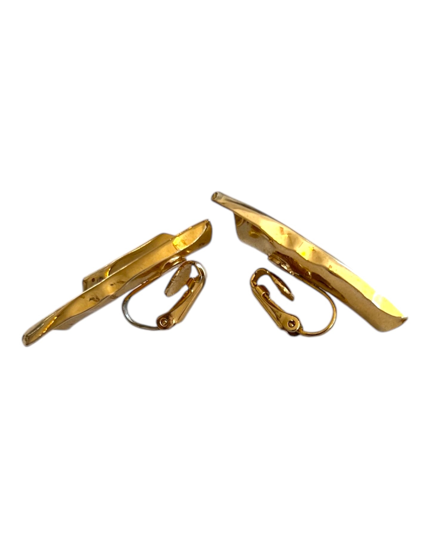 Vintage Gold Leaf Clip-On Earrings