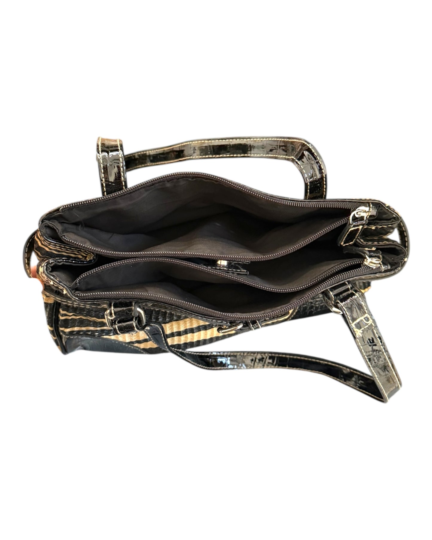 Vintage Black and Tan Stripe Bag