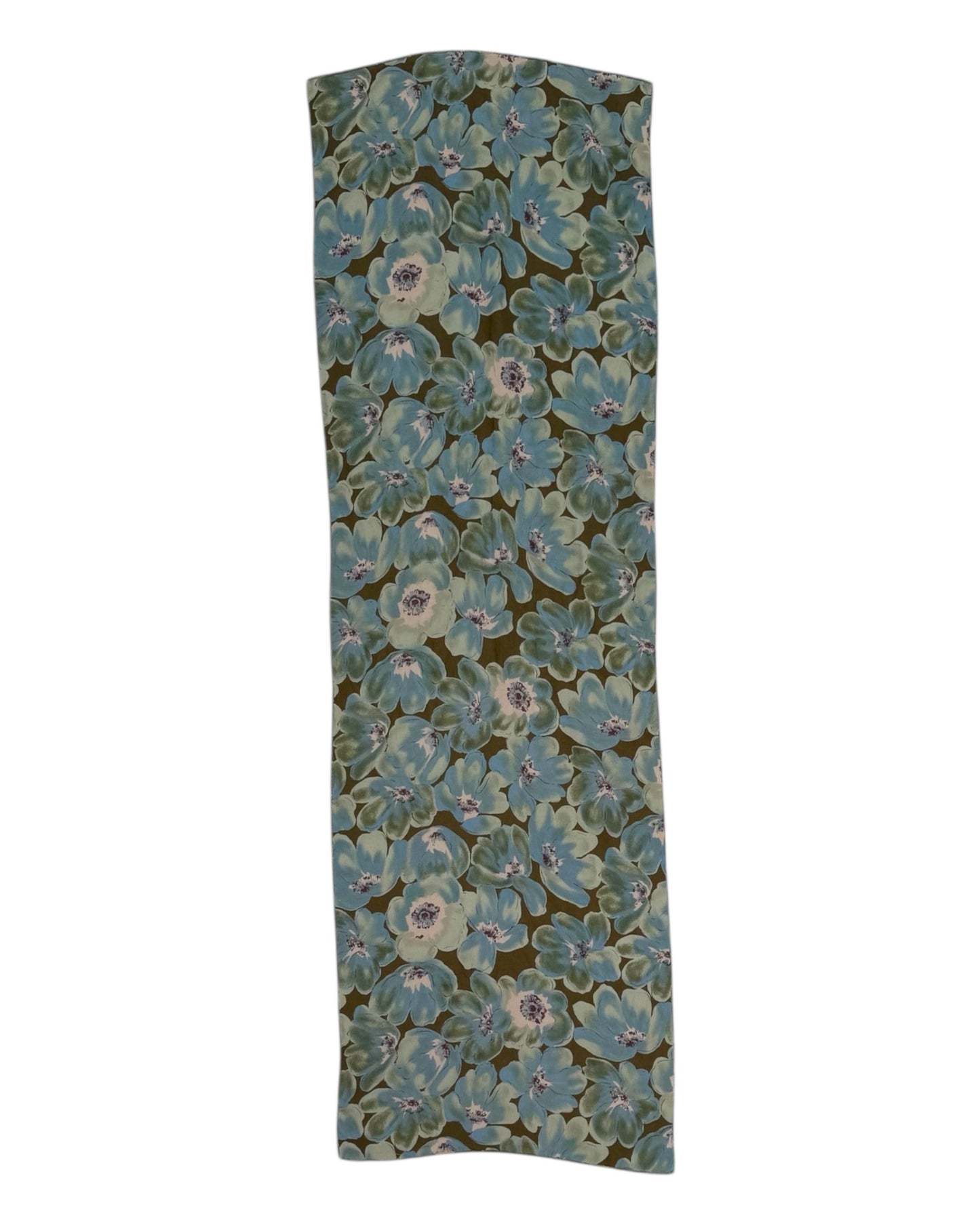 Vintage Green Floral Skinny Scarf