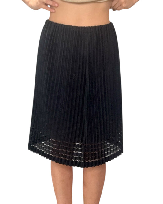Vintage Pleats Please by Issey Miyake Black Cotton Skirt