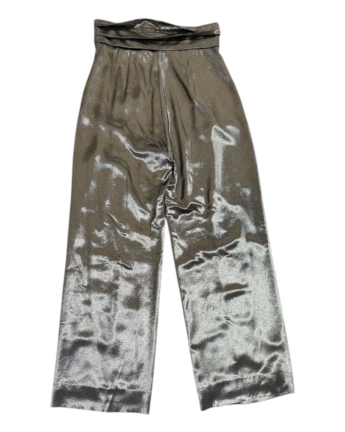 Pre-Loved Max Mara Metallic Gold Wide-Leg Pants