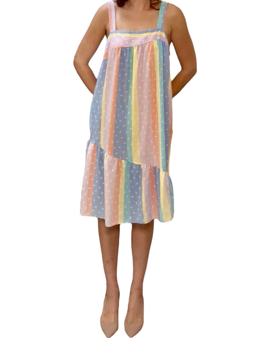 Vintage Pastel Colored Stripe Dress