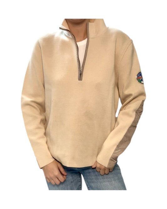 Vintage Prada Beige Quarter-Zip Sweater