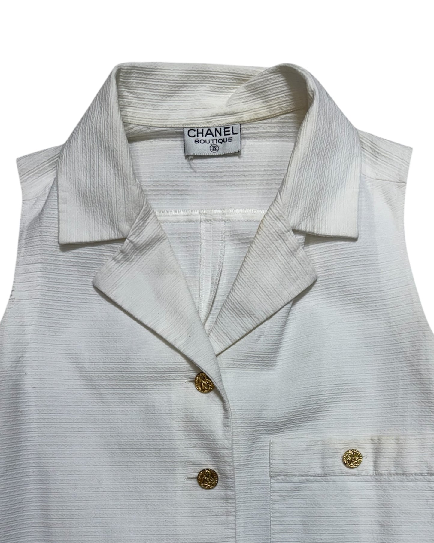 Vintage Chanel Vest with Gold Buttons
