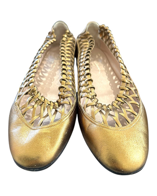 Pre-Loved Giorgio Armani Gold Ballet Flats
