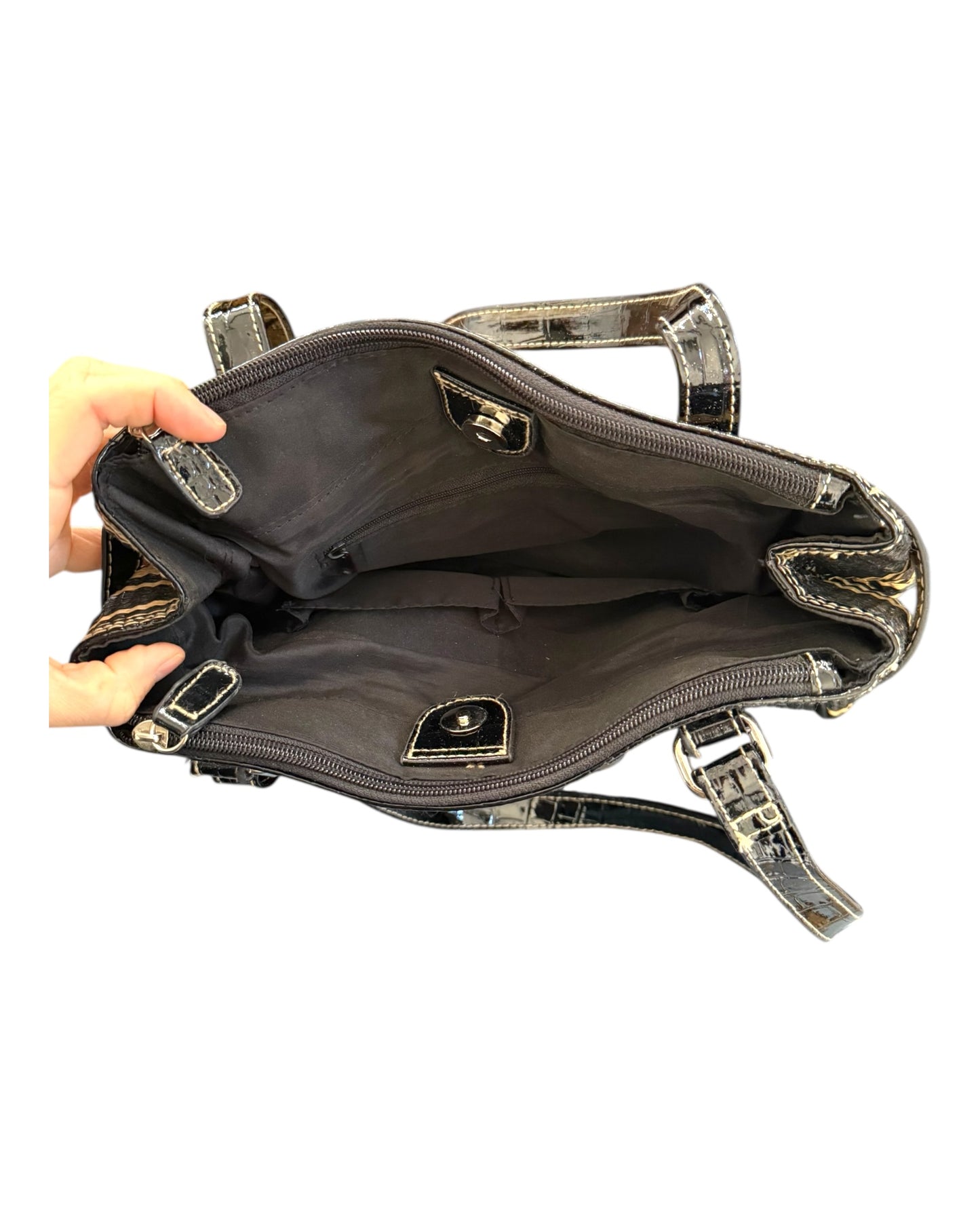 Vintage Black and Tan Stripe Bag