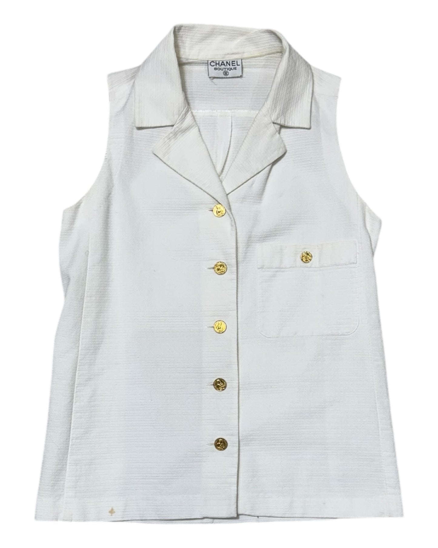 Vintage Chanel Vest with Gold Buttons