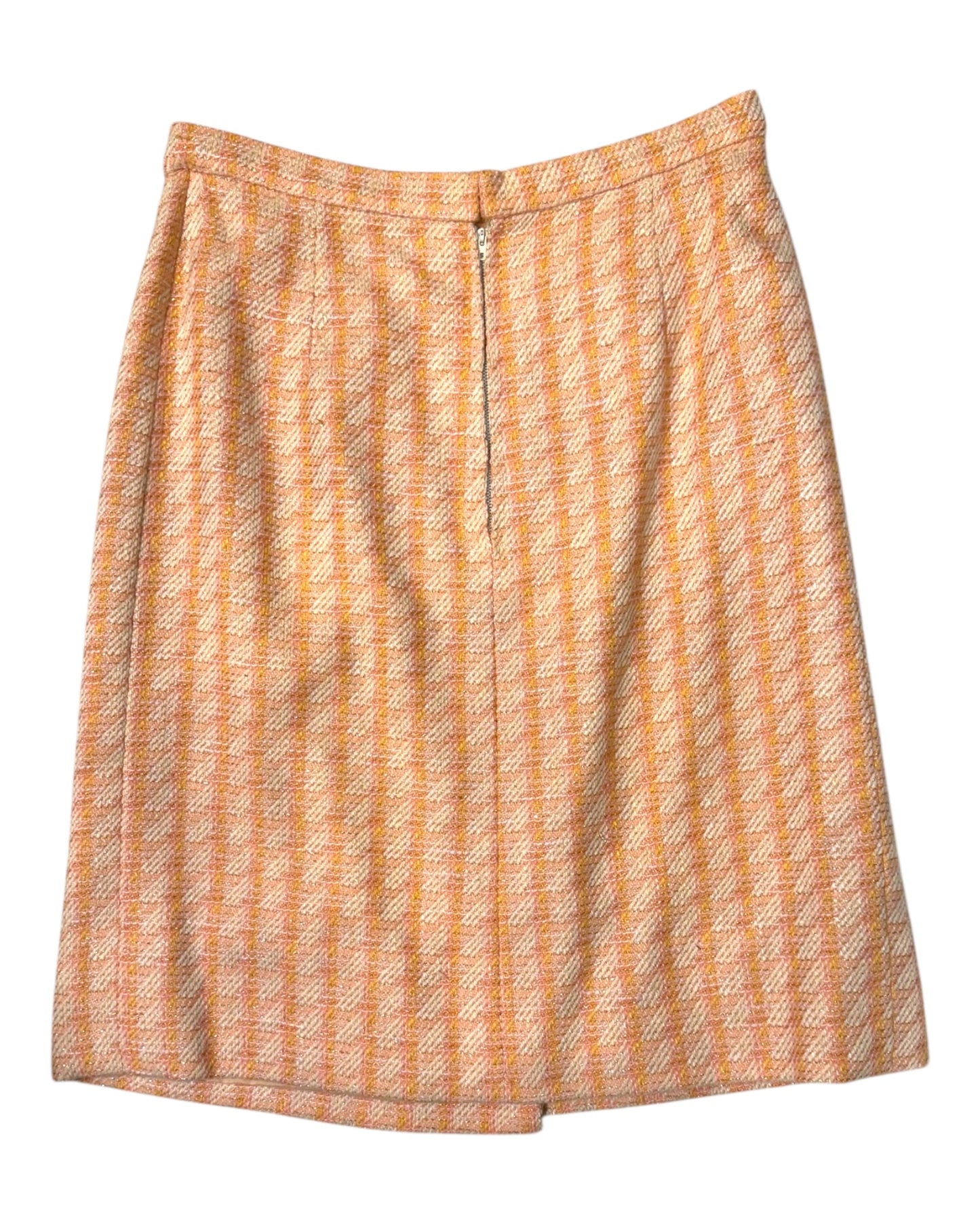 Vintage Chanel Pink Pencil Skirt with Gold Chain Detail