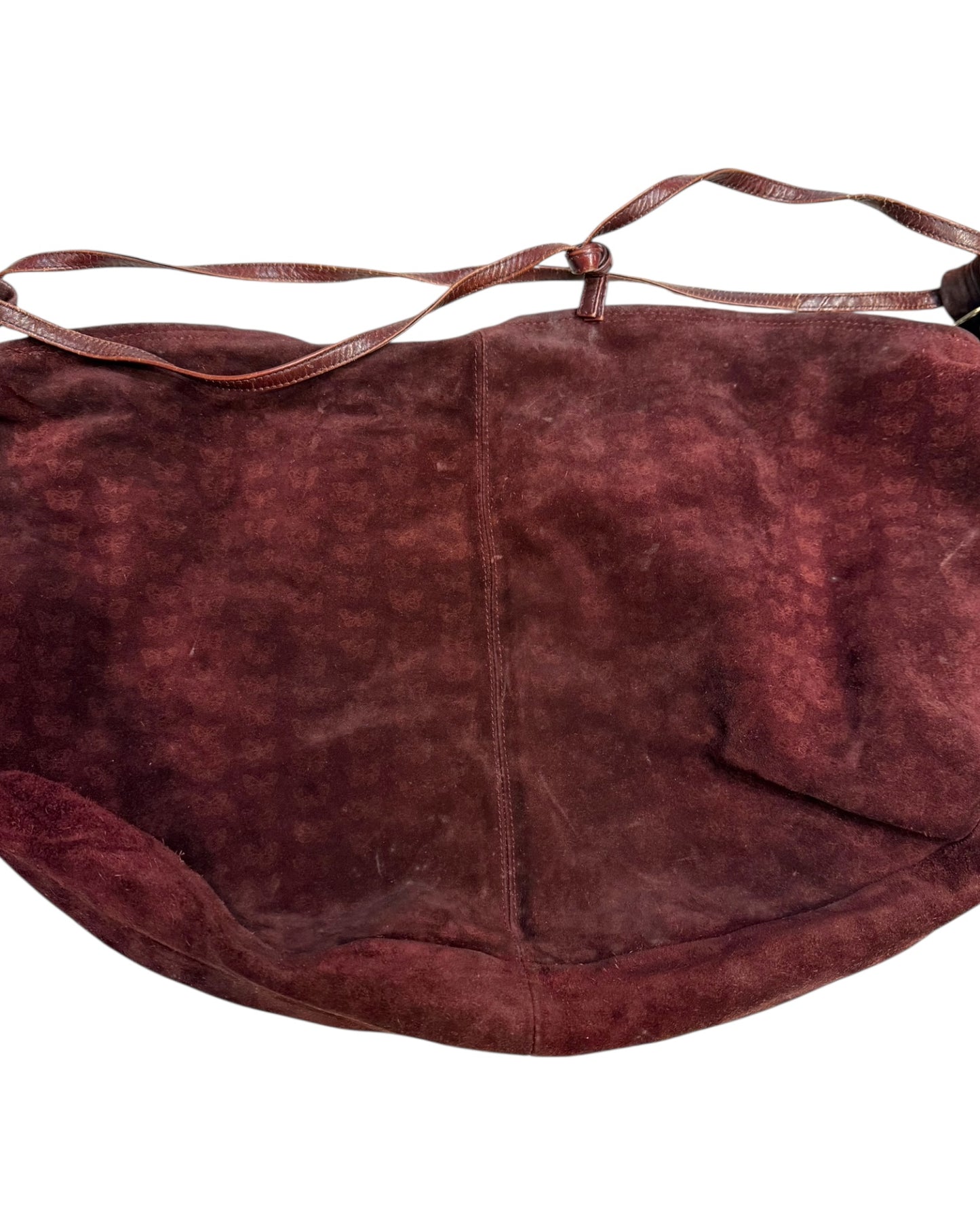 Vintage Bottega Veneta Dark Red Suede Butterfly Hobo Bag