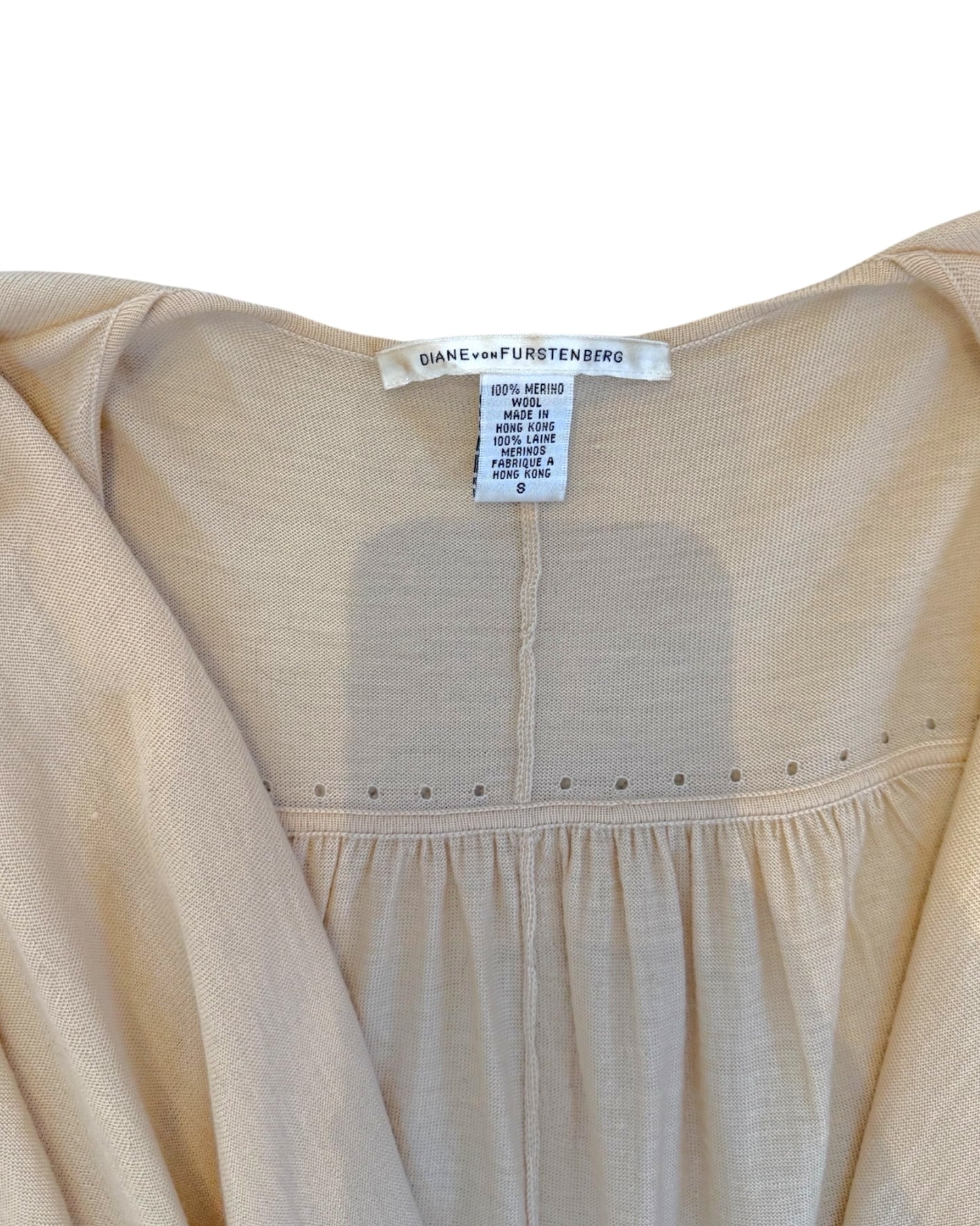 Vintage Diane Von Furstenberg Light Wool Cardigan Sweater