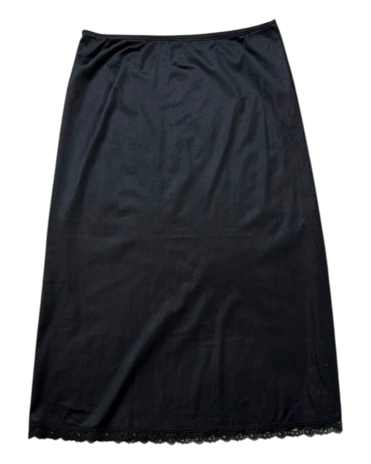 Vintage Black Midi Slip Skirt