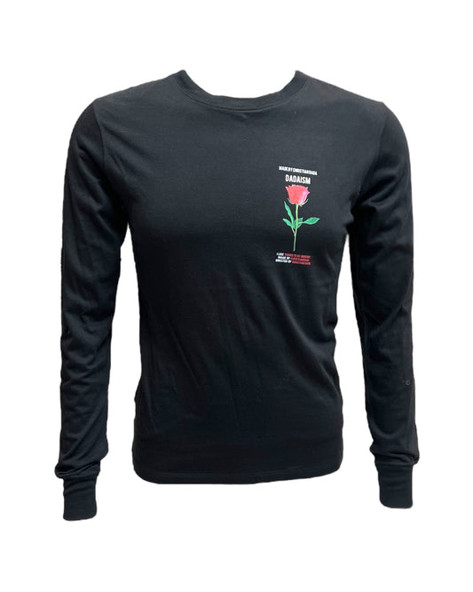 Pre-Loved Christian Dada "I like things to be orderly." Black Long-Sleeve Tee